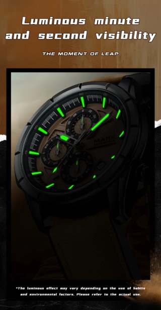 Reloj Mark Fairwhale Hombre Negro/Marrón
