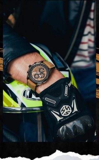 Reloj Mark Fairwhale Hombre Negro/Marrón