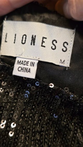 Minigonna paillettes nere Lioness tg. M