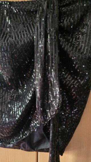 Minigonna paillettes nere Lioness tg. M