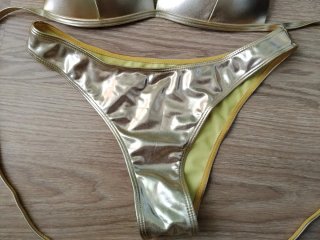 Bikini dorado mujer talla M