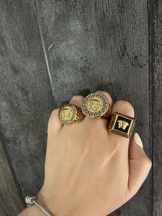 Anillos Versace Acero Inoxidable Bañados en Oro