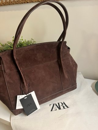 Bolso Piel Zara Marrón Nuevo