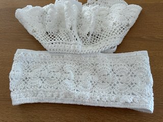 Conjunto Anna Kosturova falda y top crochet