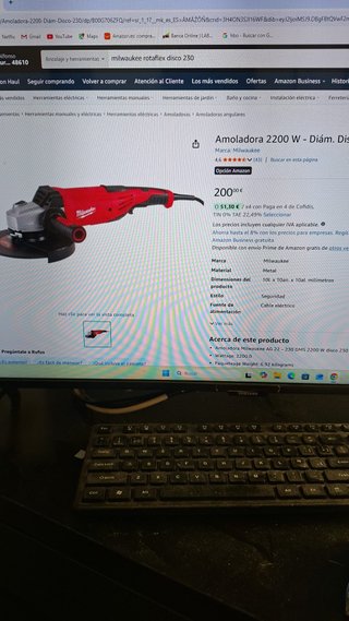 Amoladora milwaukee 2200 W