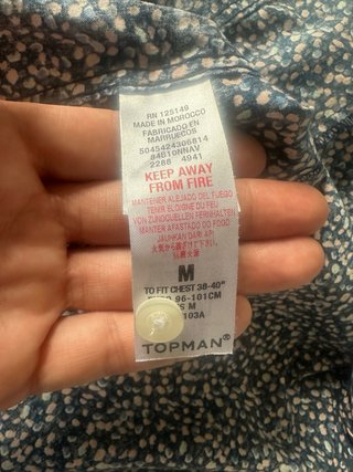 Camisa Topman Manga Corta Talla M