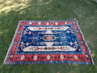 Alfombra Persa Azul y Roja