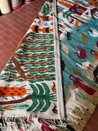 Arazzo Tappeto Artigianale 240x158 lana vergine