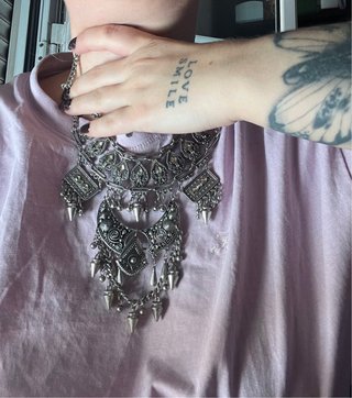 Collar plateado estilo bohemio