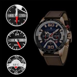 Reloj Sapphero Hombre Marrón/Dorado