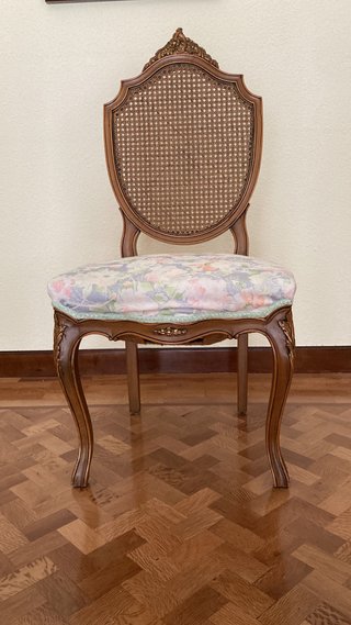 2 Sillas Clásicas Madera y Rattan