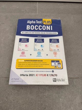 Alpha Test PLUS Bocconi - 3 Libri Kit completo