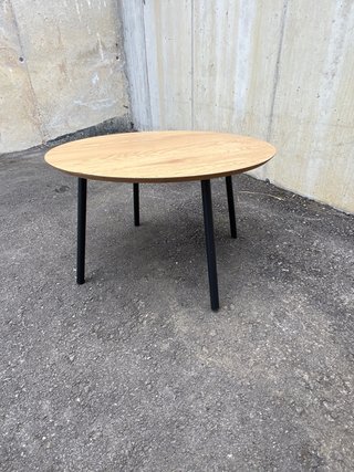 Mesa centro redonda efecto roble nórdico