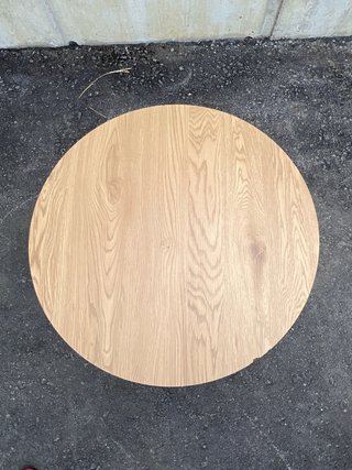 Mesa centro redonda efecto roble nórdico