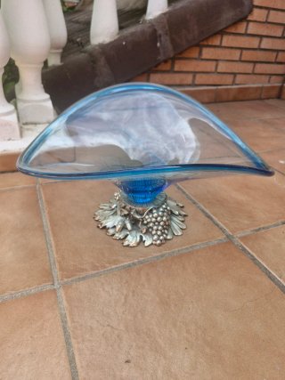 Centro de mesa cristal y metal