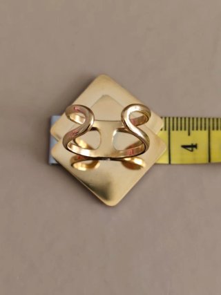 Anillo dorado geométrico acero ajustable