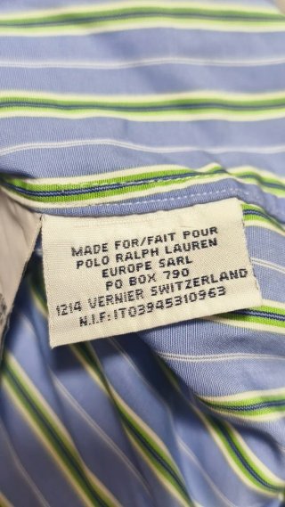 Camisa Polo Ralph Lauren Rayas Azul/Verde Talla M