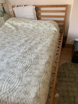 Estructura cama madera con cabecero 135x190