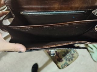 Borsa vintage in pelle marrone