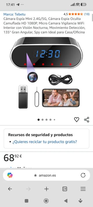 Cámara espía Tuya Despertador