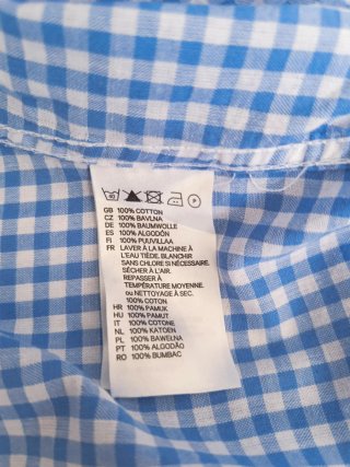 Camisa cuadros vichy azul y blanco