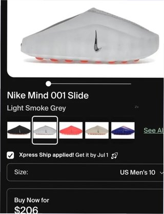 Chancla Nike Mind 001 Gris Talla 42.5