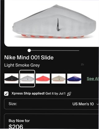 Chancla Nike Mind 001 Gris Talla 42.5