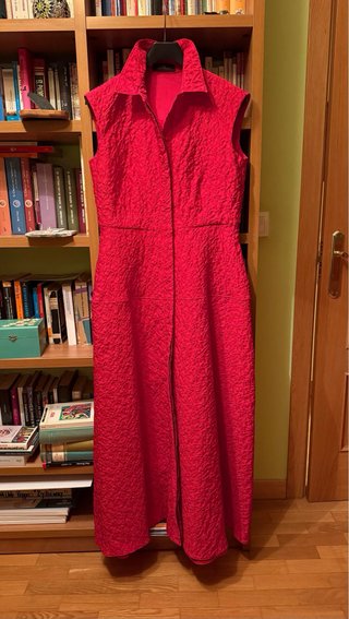 Vestido camisero largo Carolina Herrera rojo