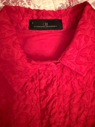 Vestido camisero largo Carolina Herrera rojo