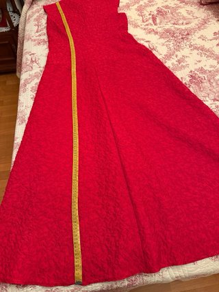 Vestido camisero largo Carolina Herrera rojo
