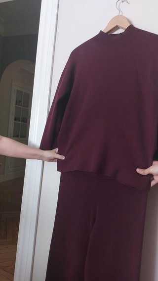 Conjunto burdeos (jersey M + pantalón L)