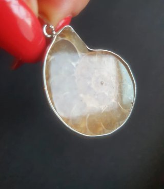 Colgante elaborado con una auténtica amonita