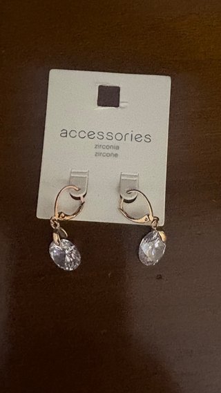 Orecchini pendenti zircone oro