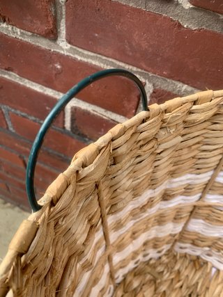 Cesta Mimbre Beige y Blanca 40x37cm