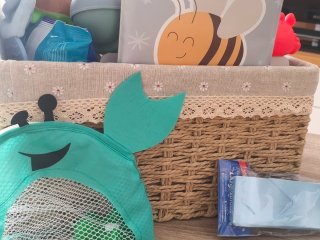 Cesta bebé nacimiento hecha com amor para regalar