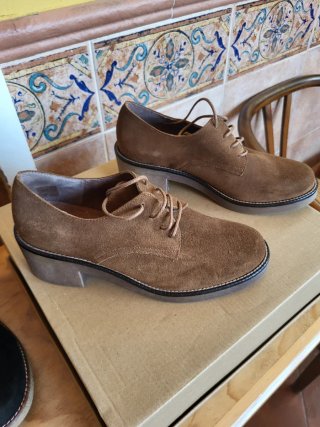 Zapatos de ante mujer marrones