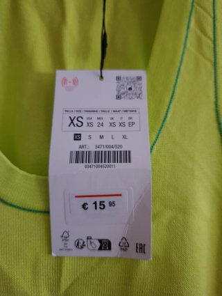 Camiseta Zara tirantes verde XS
