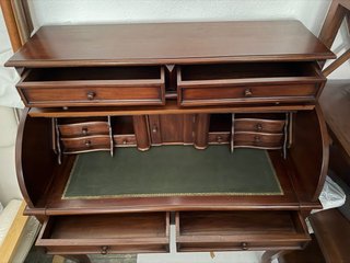 Bureau roll-top de madera maciza