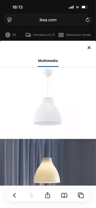 Lámpara de techo Ikea Melodi Blanca