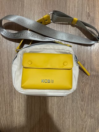 Bolso bandolera KCB blanco y amarillo