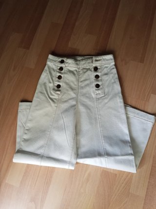 Pantalón Palazzo Massimo Dutti Beige