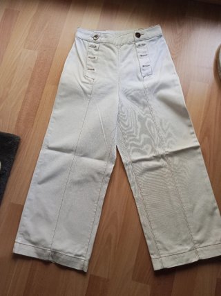 Pantalón Palazzo Massimo Dutti Beige