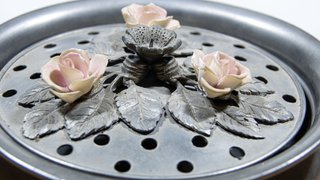 Set Vintage Peltro 95% Fioriera Vaso