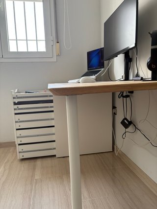 Escritorio ALEX/ANFALLARE IKEA Bambú/Blanco