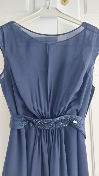 Vestido Coast azul petróleo con pedrería
