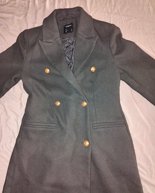 Gabardina Stradivarius Negra Talla S