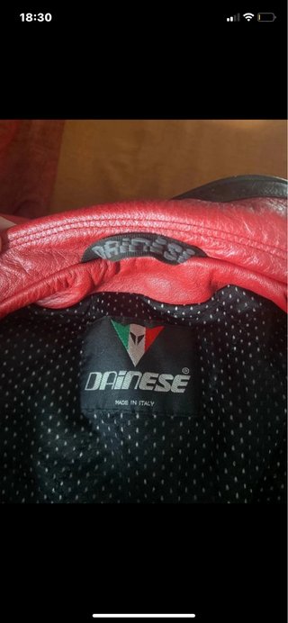 Giubbotto Dainese Uomo Tg.54 Pelle Rosso/Nero