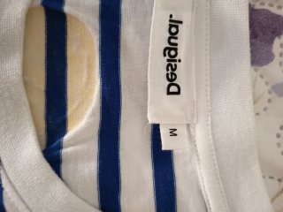 Camiseta Desigual Rayas Azul y Blanca