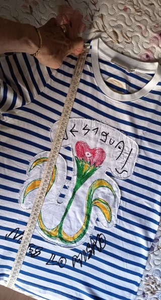 Camiseta Desigual Rayas Azul y Blanca
