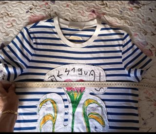 Camiseta Desigual Rayas Azul y Blanca